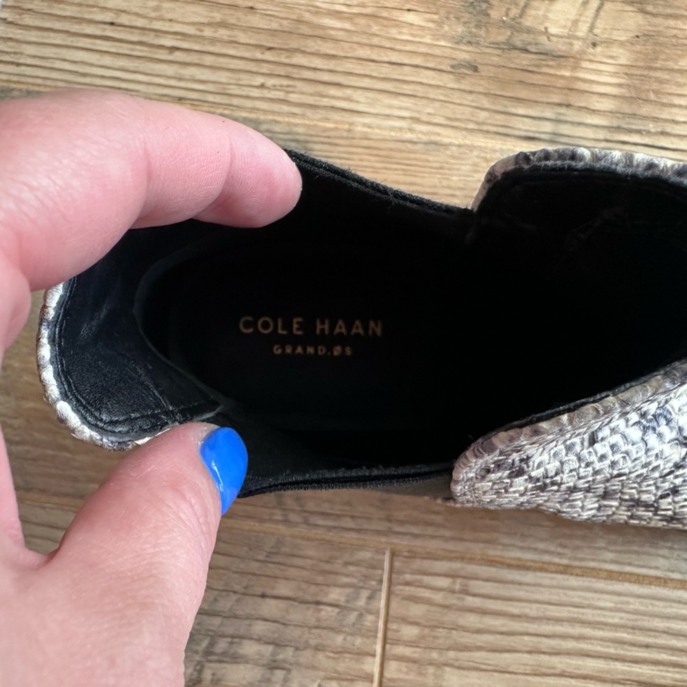 Cole Haan Hara Natural Python Snakeskin Embossed Leather Point toe ankle booties - Picture 8 of 9